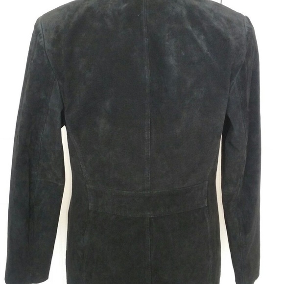 STYLE & CO SUEDE LEATHER Black JACKET blazer Coat - Picture 5 of 6